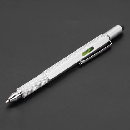 7 in 1 Multifunctional Pen Touch Screen Stylus Capacitive Pen with Screwdriver Ruler Levelgauge Refillable Ballpoint Pencil T
