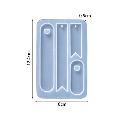Oval Bookmark Silicone Mold Heart Bookmark Epoxy Resin Casting Molds for DIY Epoxy Resin Crafts Making Tools Book Decoration 