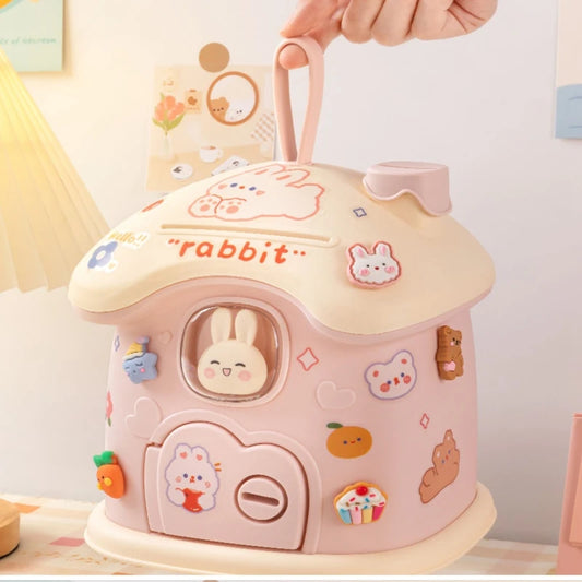 Kids Creative DIY Money Banking Toys Piggy Bank Money Saving Pot Coin Banks Coin Box With Lock Key Christmas Gift Toy For Gir
