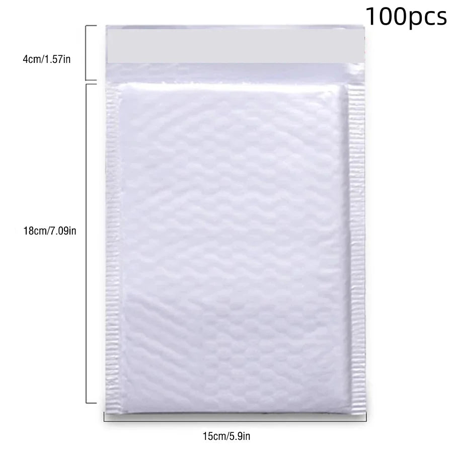 100Pcs White Bubble Envelopes With Bubble Buffering And AntiCollision SelfAdhesive Sealing Strips For Express Packaging - 15x