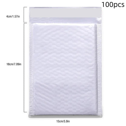 100Pcs White Bubble Envelopes With Bubble Buffering And AntiCollision SelfAdhesive Sealing Strips For Express Packaging - 15x