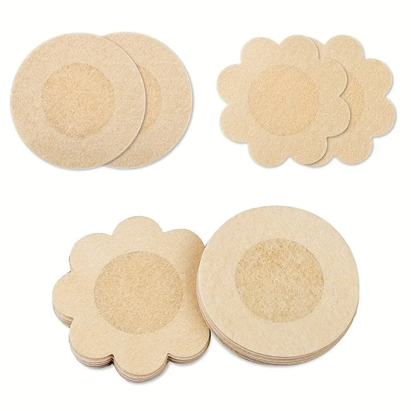 100Pcs Nipple Sticker Disposable Invisible Chest Sticker Non-woven Bra Breast Patch Bra-less Pasties Pad Nipple Cover Sticker