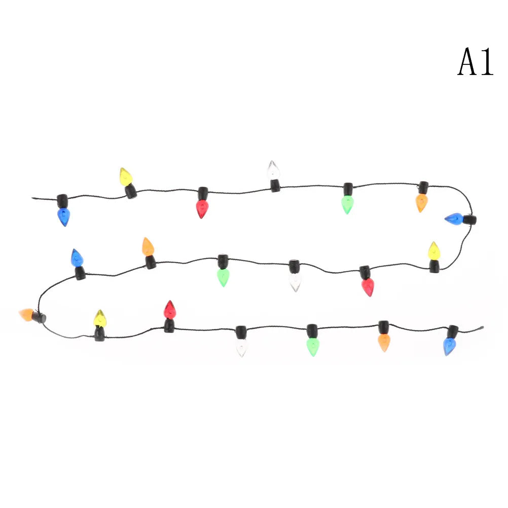 1m/0.5m Multi-coloured Dollhouse Miniature A String plastic Christmas light DIY Dollhouse Miniature Mini Furniture String Lig