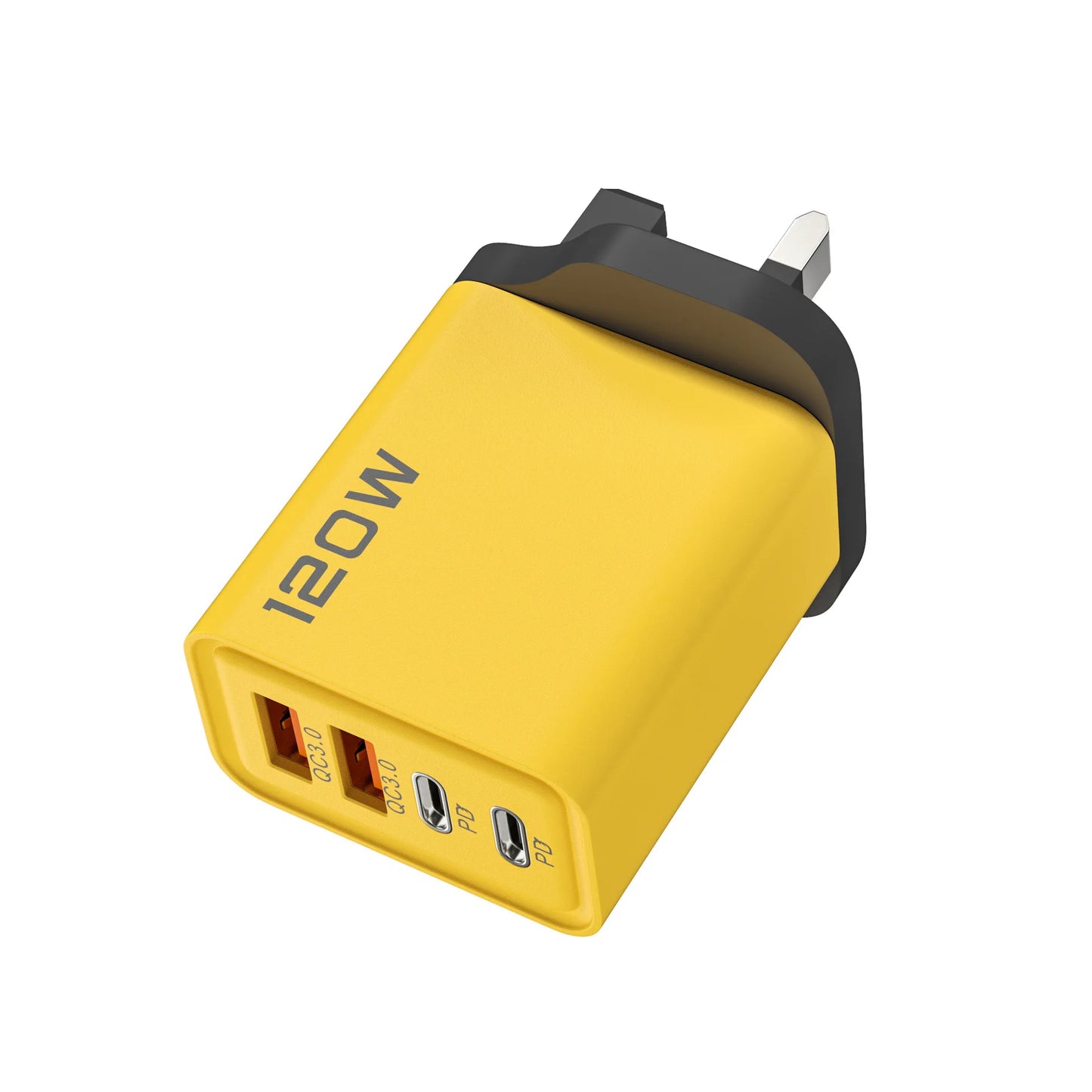 Quick Charge 3.0 Fast Charger Muti Total 120W 4 Port USB Type C PD Mobile Phone Wall Adapter for iPhone 16 Samsung S24 Xiaomi