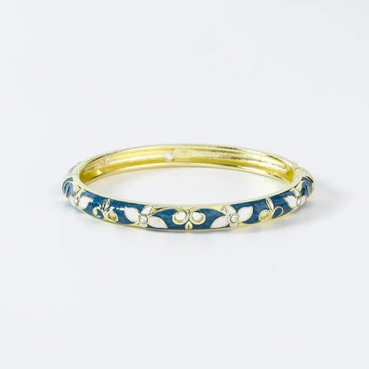 Enamel Vintage Cloisonne Bangle Floral Chinese Chinese Flower Bangle Vintage Ethnic Women's Hand Bracelet Gifts for Women Gir