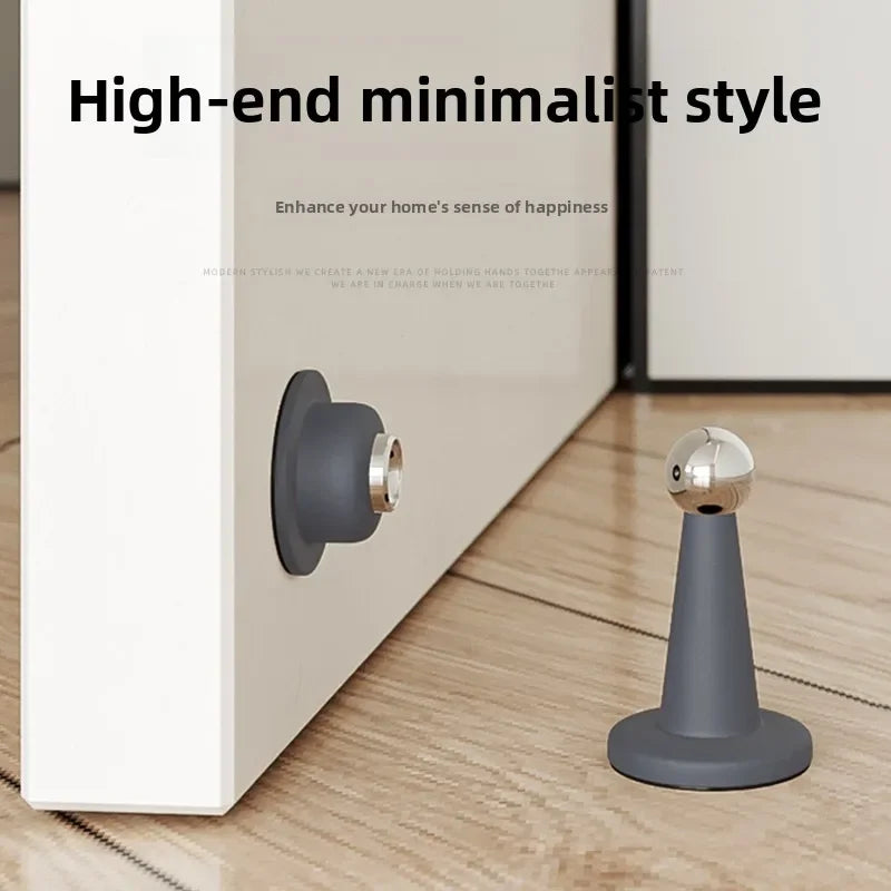 No-Drill Door Stopper for Room Bedroom Door Fixed Wall Protection Anti-Collision Household Silicone Strong Suction Floor Stop