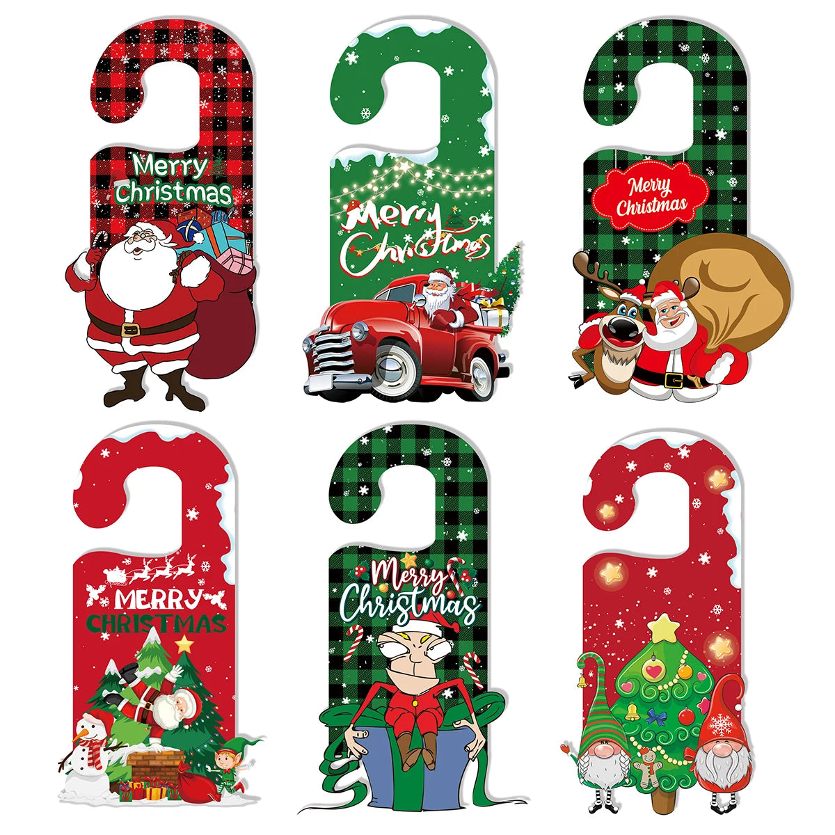 Merry Christmas Hanging Flag Porch Door Banner Santa Claus Snowman for Home Ornaments Door Decoration Supplies New Year Decor