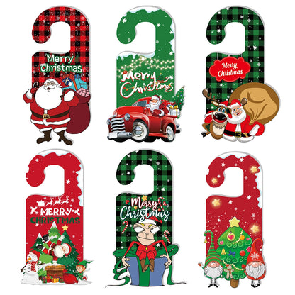 Merry Christmas Hanging Flag Porch Door Banner Santa Claus Snowman for Home Ornaments Door Decoration Supplies New Year Decor