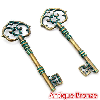 83x31mm 2pcs Bronze Green Gold Colors Antique silver color Plated Key Handmade Charms Pendant:DIY for bracelet necklace - Ant