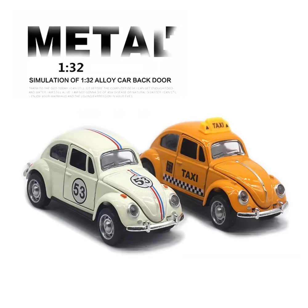 1:32 Vintage Die-Cast Racing Car Toy, Metal Alloy, Manual Pull-Back, Suitable for Ages 3+,Collectible Classical Car