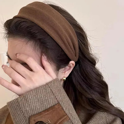 Vintage Solid Soft Cotton Hairband Women Girls Leopard Print Headband Sweet Hair Hoop Elastic Hair Band Fashion Hair Accessor