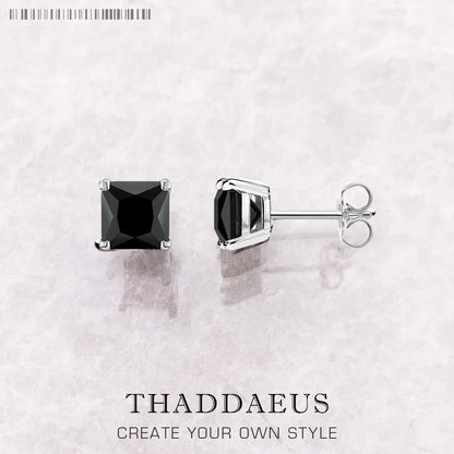 Studs Earrings Square Princess Cut Stone Europe Style Fine Jewerly For Women Trendy Gift In 925 Sterling Silver