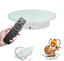 3 Speeds Electric Rotating Display Stand Mirror 360 Degree Turntable Jewelry Holder Battery/USB Power for Photography Shootin