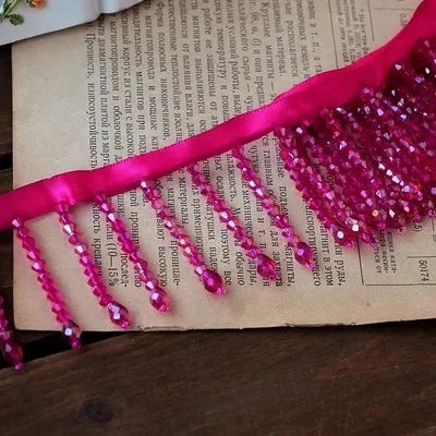 Crystal Pendant Beaded Fringe Lace DIY Clothing Stage Clothing Home Curtain Trim Headwear Decorative Accessories