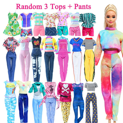 50 Pcs/Set Handmade Doll Clothes for 11.5'' Doll 2 Evening Gown Bikinis 3 Outfit 2 Mini Dress 10 Hangers 31 Accessories Kids 