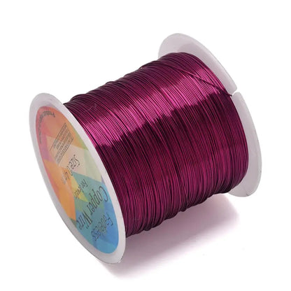 28 26 24Gauge Beading Floral Colored Jewelry Making Copper Craft Wire Soft DIY Metal Craft Art Wire 62-100Meters - fuchsia / 