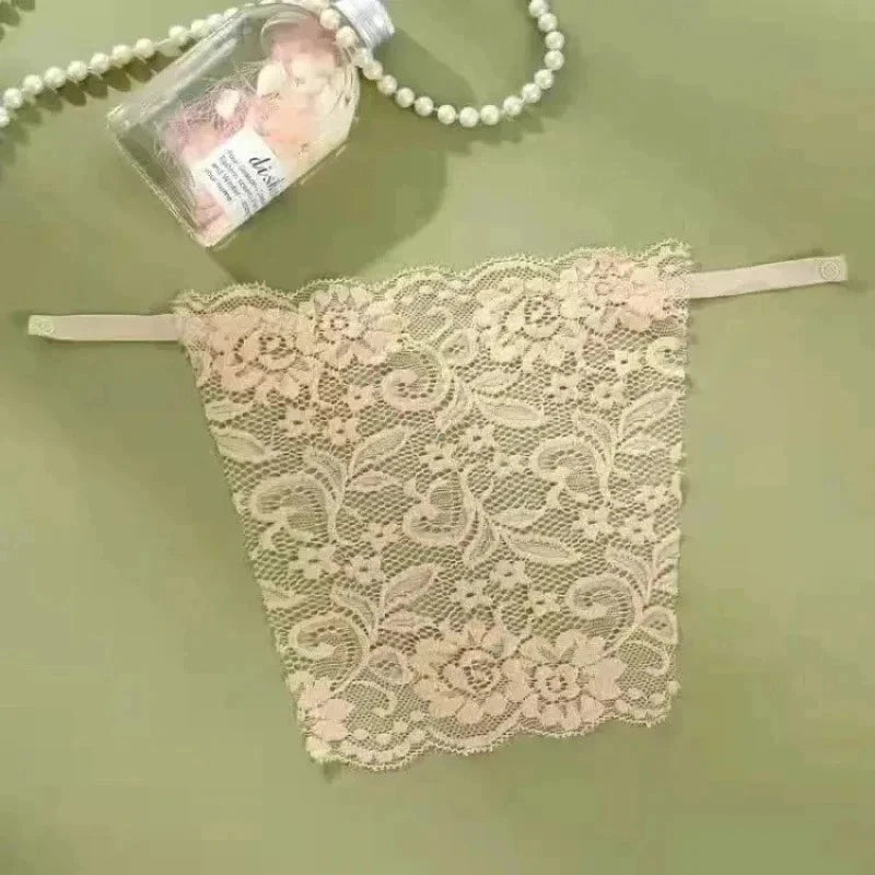 Lace Invisible Bra Privacy Cleavage Cover Underwear Anti Peep Brassiere Seamless Wrap Chest Strapless Lingerie Tube Tops - FH