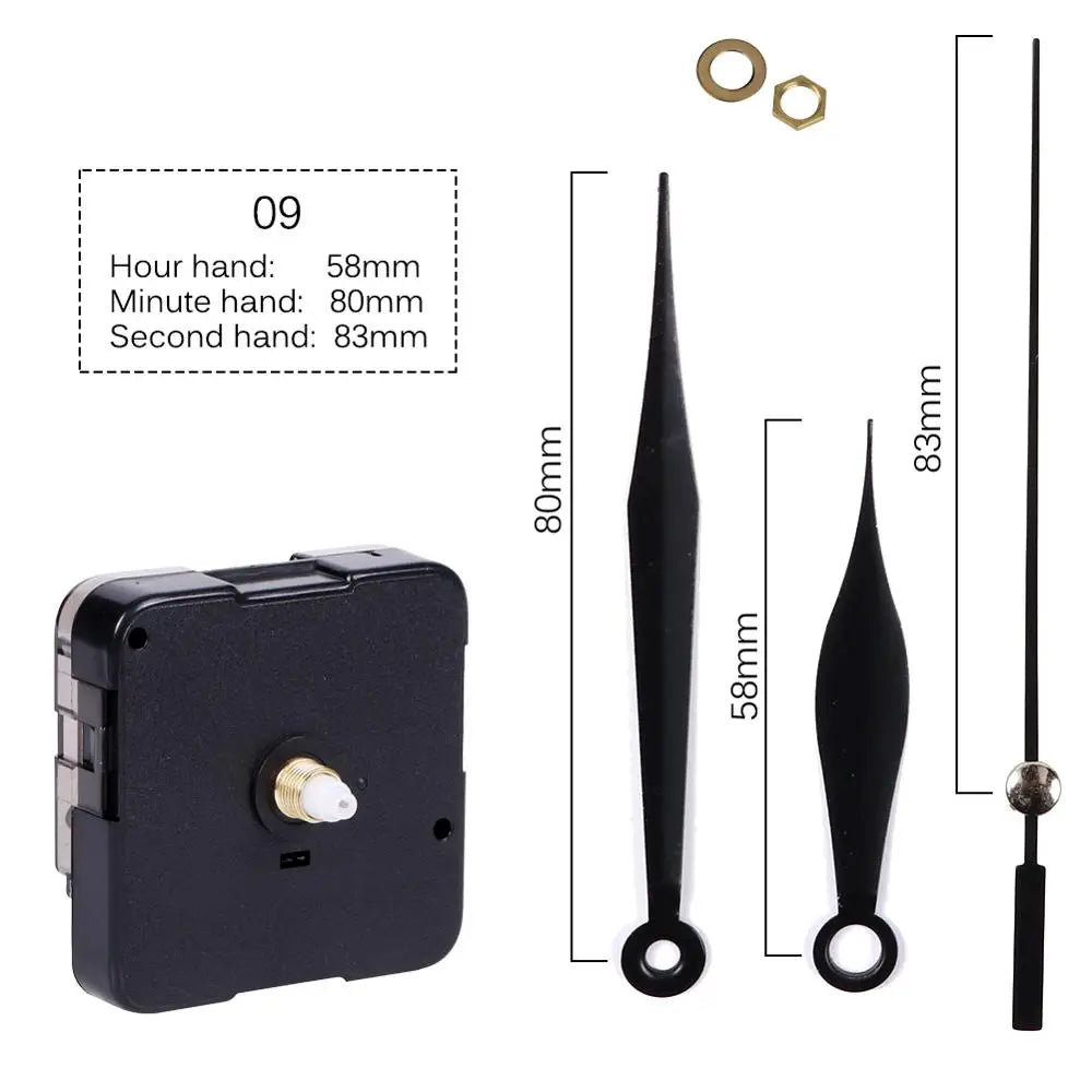 Clock Mechanism Silent Quartz Movement Machine Wall Hands Pointer Set Clockwork Table Long Shaft DIY Watches Repair Parts - 6