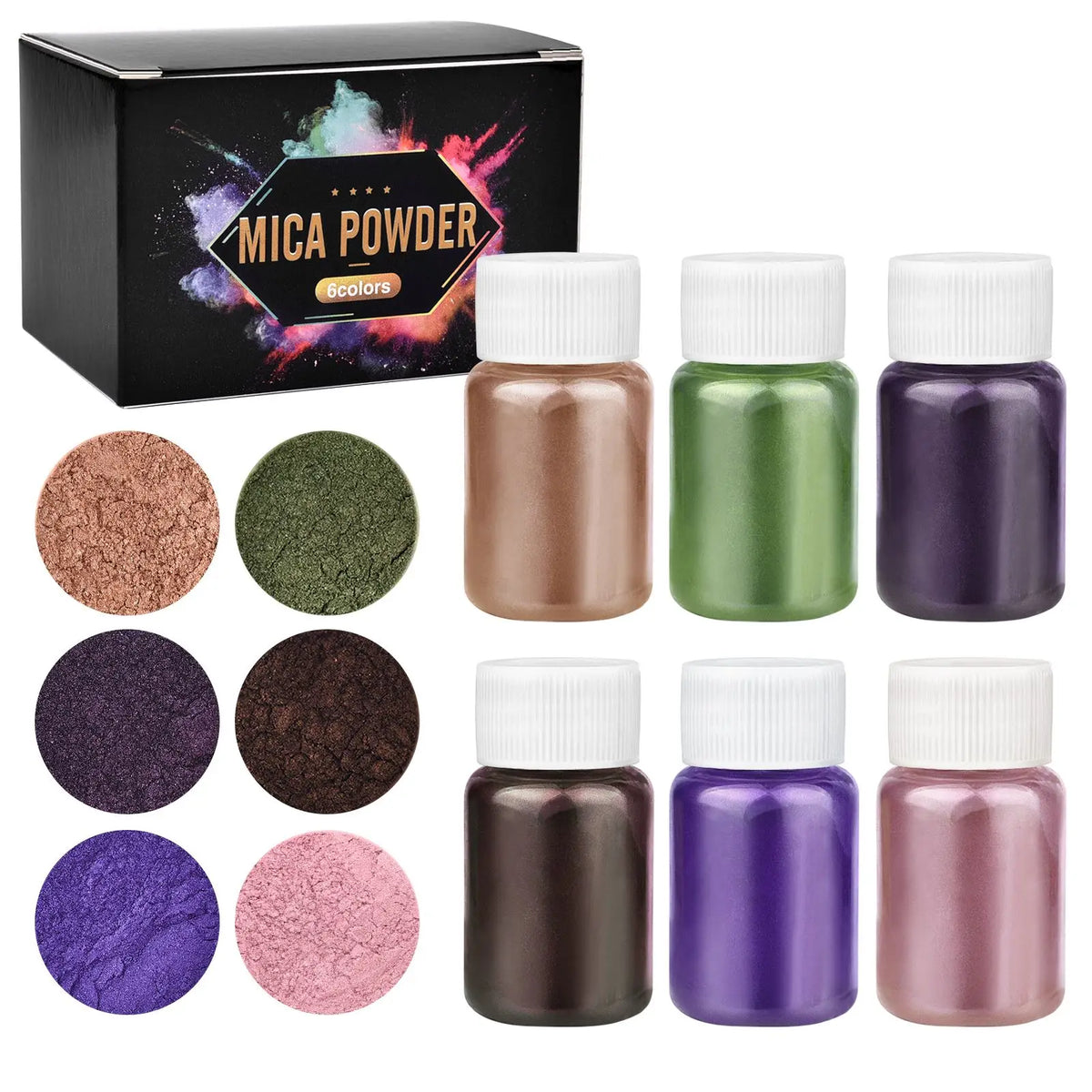 6 Colors/Set Pearl Powder Pigment DIY Epoxy Resin Mold Colorant Dye Mineral Powder Epoxy Resin Dye Pearl Pigment Glitter Craf