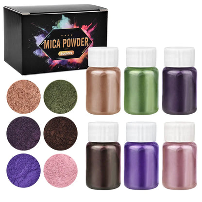6 Colors/Set Pearl Powder Pigment DIY Epoxy Resin Mold Colorant Dye Mineral Powder Epoxy Resin Dye Pearl Pigment Glitter Craf