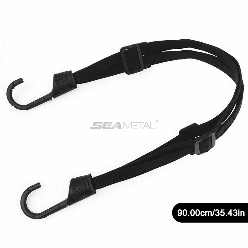 SEAMETAL Motorcycle Back Seat Helmet Strips Elastic Rope Motorcycle Helmet Fixed Strap Adjustment Fix Rope Goods Strap 60cm/9