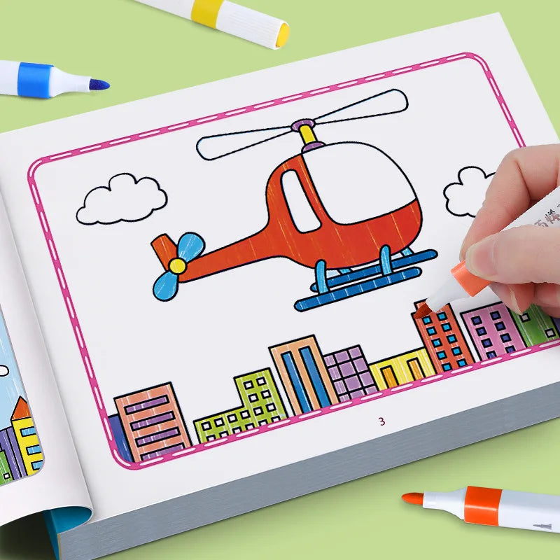 Cartoon Animal Drawing Book, Children's Coloring Book, Graffiti Coloring Book, Fun Coloring Book, Suitable for Children Aged 