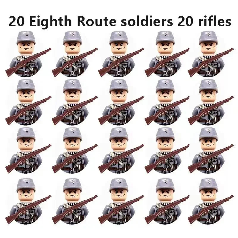 Multi-style military soldiers mini character building blocks DIY assembled building blocks children's collection toys and gif