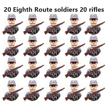 Multi-style military soldiers mini character building blocks DIY assembled building blocks children's collection toys and gif