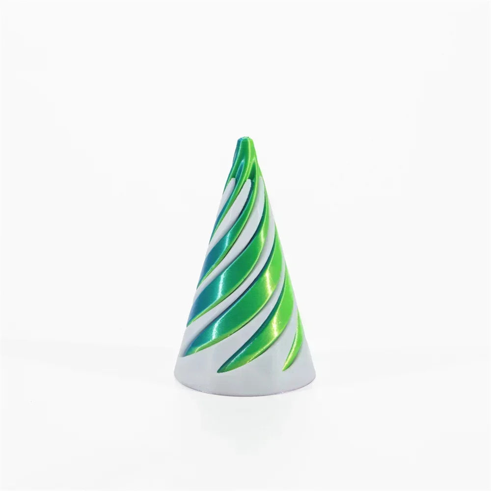 3D Printed Spiral Cone Pyramid Passthrough Sculpture Pass Through Pyramid Toy Mini Vortex Thread Illusion Cone Spiral Ornamen