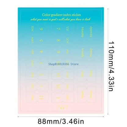 10 Sheets Monthly Separator Tabs Monthly Tabs Index Sticker for Office Study