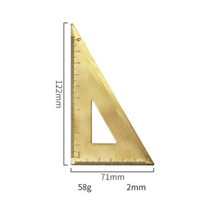 Professional Brass Drafting Set: Triangular Ruler, Protractor, French Curve, Copper Straight Edge Caliper, Vintage Drawing To