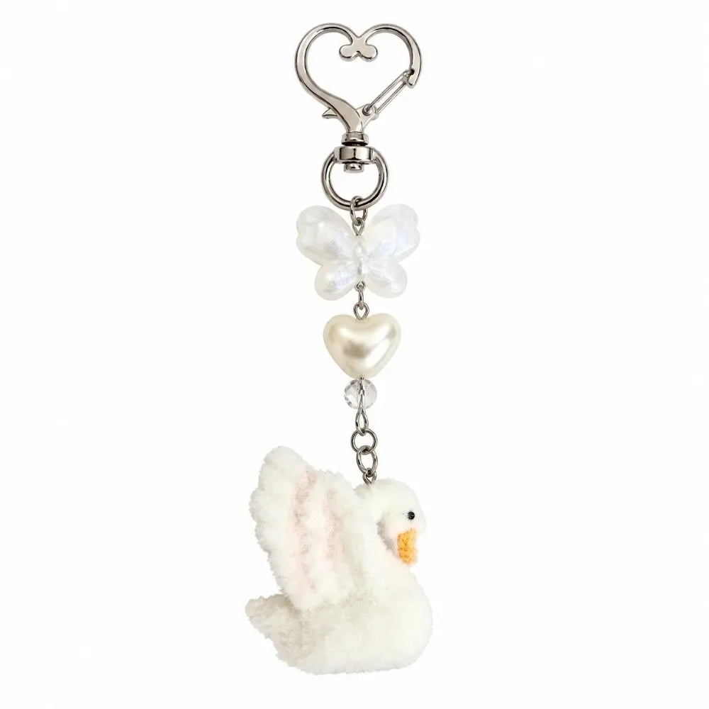 Cute Portable Deer Keychain 11.5cm Length Korean Style Phone Charms Handmade DIY Bead Case - C6
