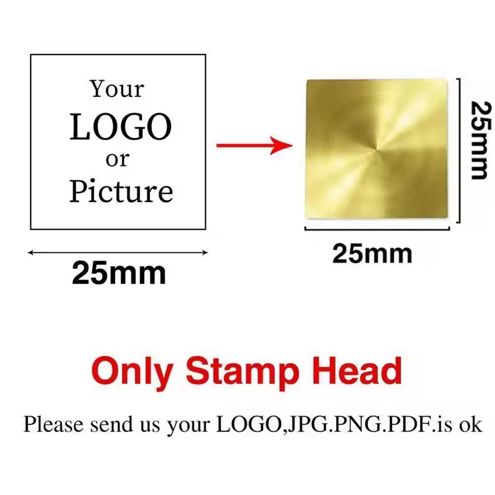 Custom Brass Wax Seal Stamp Personalized LOGO 25/30/40/50mm Round/Square Wax Sealing Head For Wedding Invitation Card Decor S