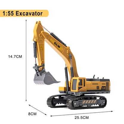 Engineering Diecast Toys for Boys Alloy+Plastic Tractor Excavator Backhoe Crane Bulldozer Kids Truck Children Vehicle Model G