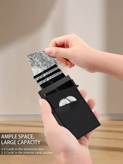 Anti-theft Cards Protectors Card Holder Minimalist Smart Wallet RFID Protection Aluminum Metal Box Cardholder Case Porte Cart