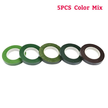 Green Flower Stem Sticks DIY Floral Material Handmade Wire Stem Floriculture Tape Self-adhesive Bouquet Floral Stem Paper Tap
