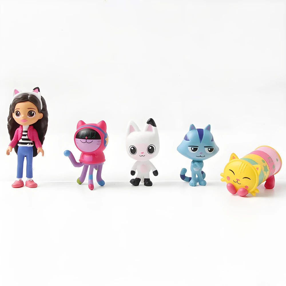 NEW 10pcs Anime Figure Toy Gab Smiling Car Cat Hug Dolls Mercat Cartoon Birthday Gift