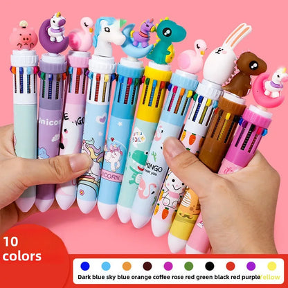 5-20 Pcs10 Color Cartoon Pen Kids Gifts Birthday Party Children's Prizes Christmas Wedding Guest Gifts Carnival Party Gift Pa