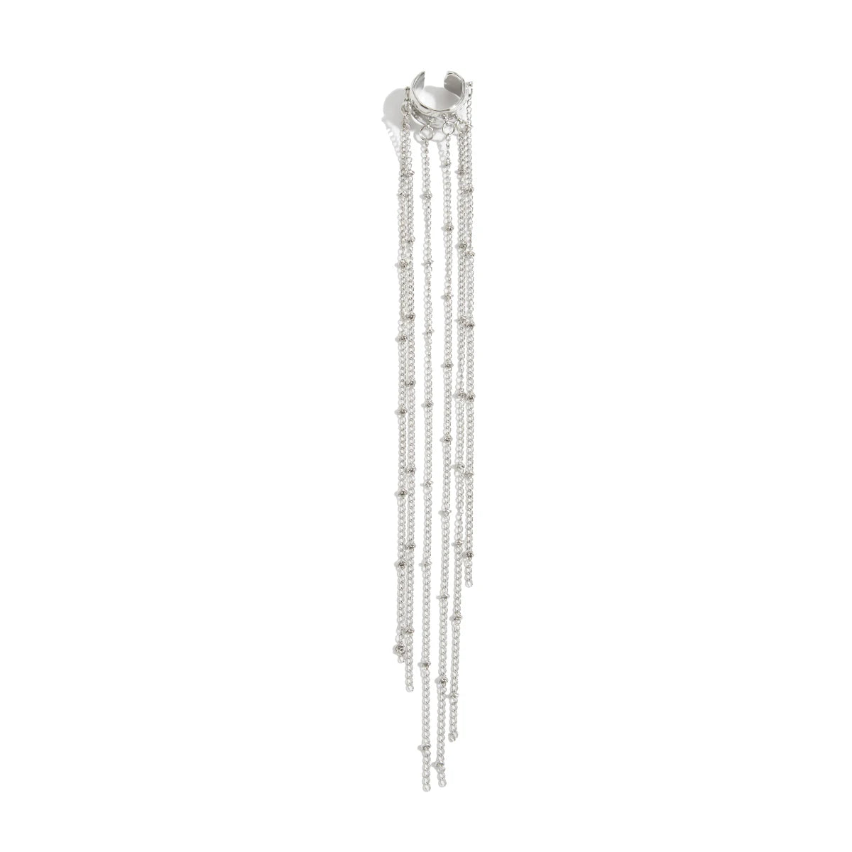 Elegant Long Tassel Ear Cuff Clip Earrings for Women Vintage Trend No Piercing Required Jewelry Accessory