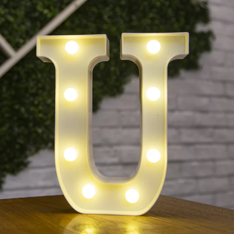 Alphabet Letter LED Nights Lights Number Lamp Decor Party Room Birthday Wall Wedding Home Decorations Personalised Ornaments