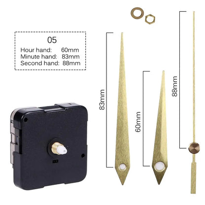 Clock Mechanism Silent Quartz Movement Machine Wall Hands Pointer Set Clockwork Table Long Shaft DIY Watches Repair Parts - 3