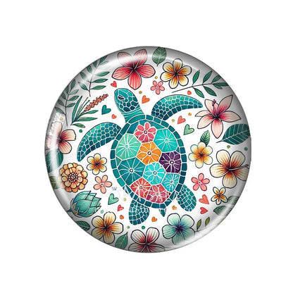 Folk Art Animals with Flower 10pcs Mixed 12mm/14mm/18mm/20mm/25mm/30mm Round photo glass cabochon demo flat back Making findi