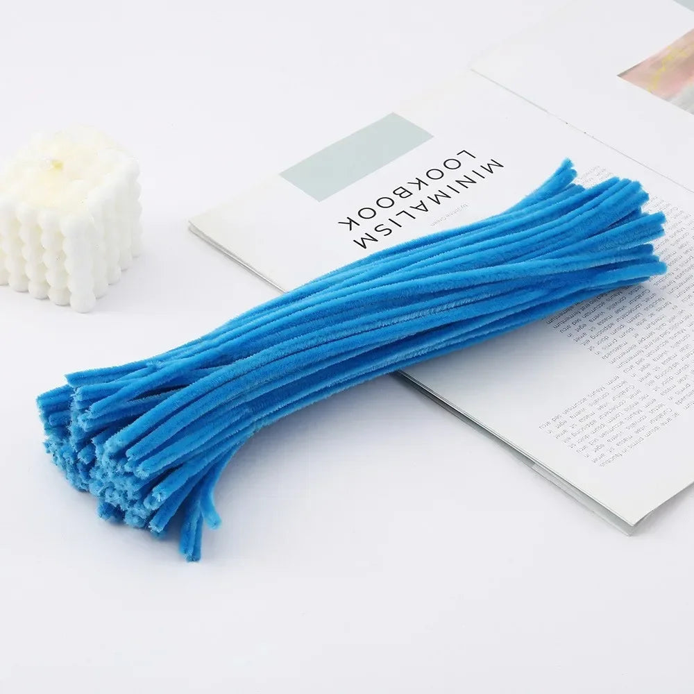 100/50Pcs Chenille Stems Bulk 22 Colors Chenille Pipe Cleaner Stems Kids Art and Crafts Projects and Decorations(6 MM x 12 in