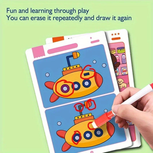 An educational fault finding game: reusable wiping paper for focus and attention training，Painting books