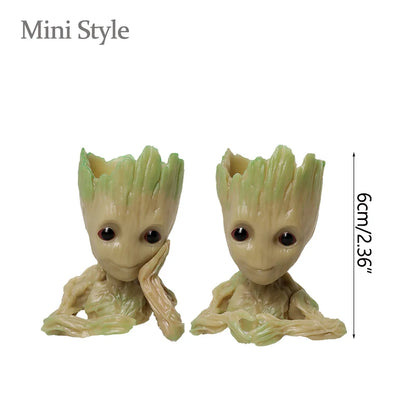 Desktop Decor Mini Anime Figurine Tree Man Miniature Model Cute Groot Doll Toy Home Accessories Ornament Handicraft Gifts - s