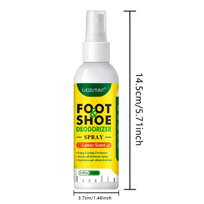 100ml Foot Shoes Deodorizer Spray Lemon Perfume Feet Shock Odor Nemesis Deodorant Removal Antibacterial Refresh Stink Freshen