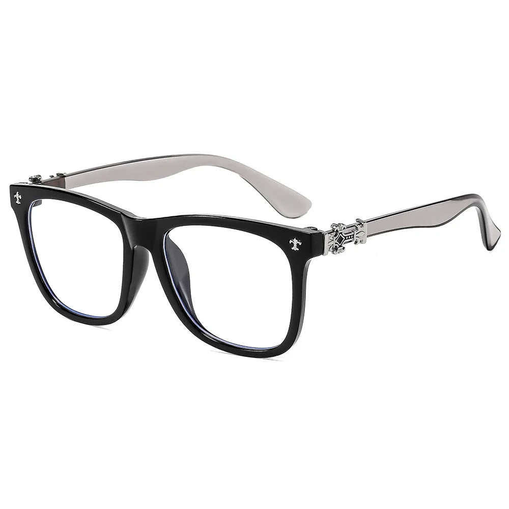 Fashion Glasses Frame Women Anti Blue Light Men Square Eyeglasses Vintage Prescription Eyewear - C5