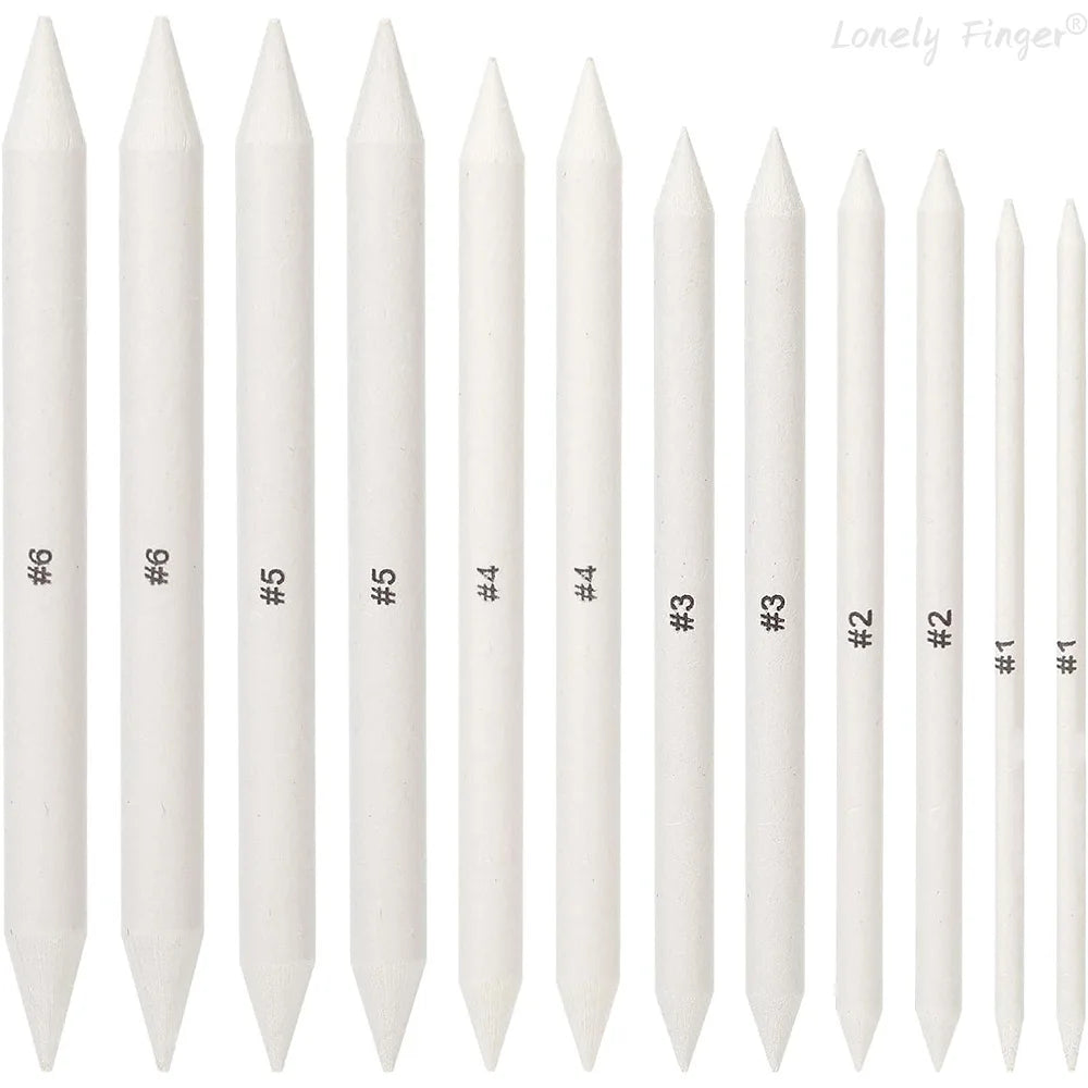 6/12 Pcs Blending Stumps, Paper Art Blenders, Drawing Pencils for Student - 12pcs Paper Pen