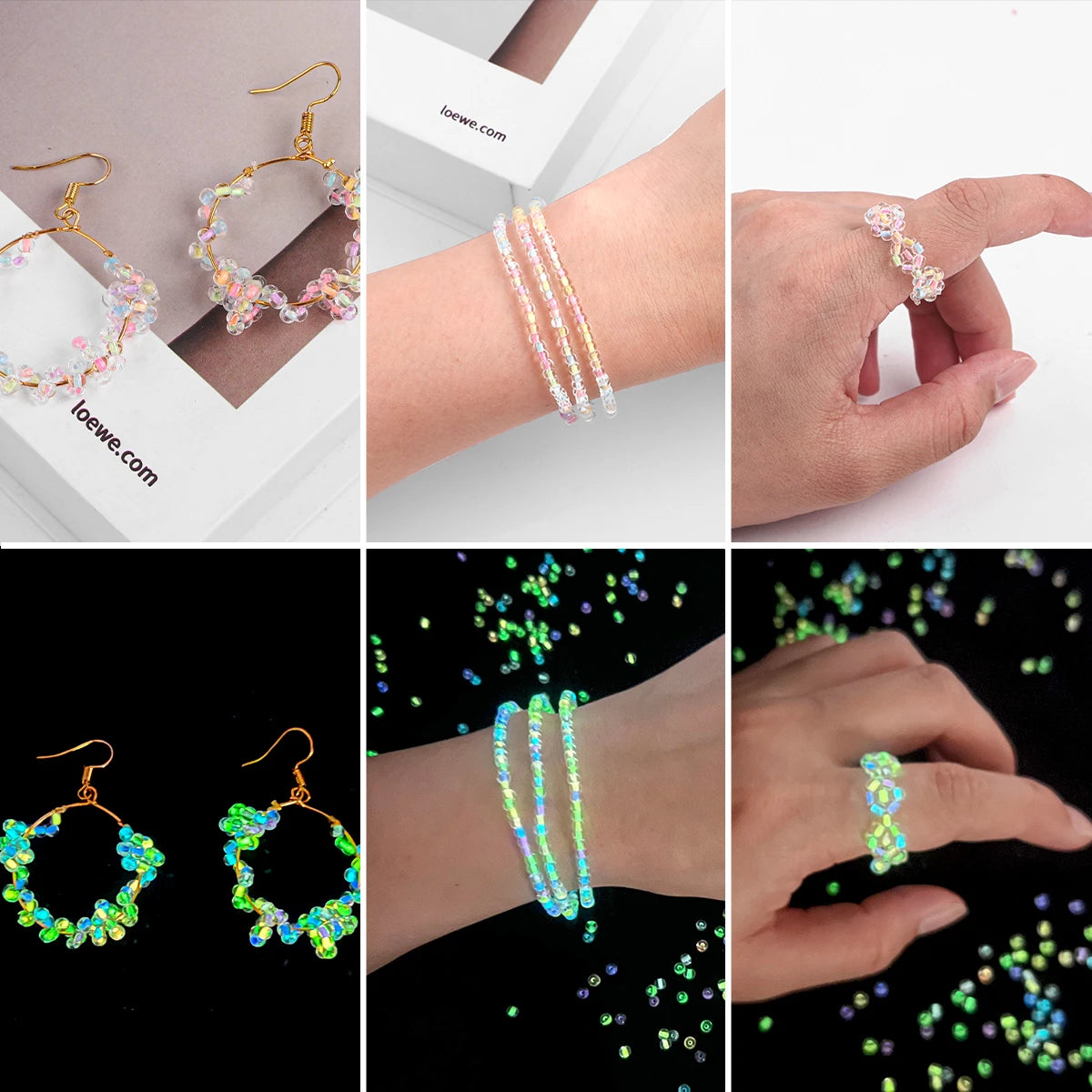 2/3/4mm Glass Luminous Beads (Glow-in-The-Night Seed Beads) - DIY Jewelry Making(Necklace/Bracelet)Handmade Accessories 11g/B