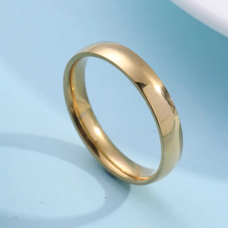 Simple 6mm Titanium Ring Women Men Prevent Allergy High Polished Wedding Rings Stainless Steel Couple Finger Jewelry Gifts